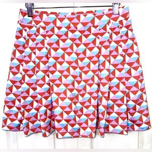J. McLaughlin Catalina Cloth Pleated Skirt – Geometric Print size small. EUC